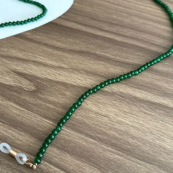 Green Beaded Sunglasses Chain Q8 - Picture 5 of 7